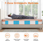 Mattress 10 Inch Gel Memory Foam 7 Zone
