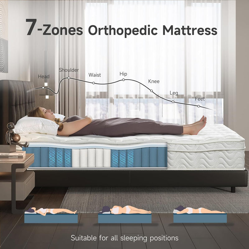 Mattress 10.2 Inch with Breathable Foam and Pocket