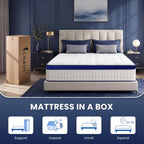 Mattress 10 Inch Hybrid Memory Foam 7 Zone