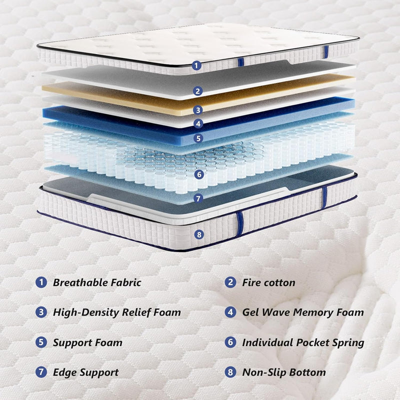 Mattress Hybrid Memory Foam 7 Zone