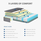 Mattress 10 Inch Hybrid with Breathable Memory Foam