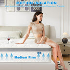 Mattress 10 Inch Hybrid with Breathable Memory Foam