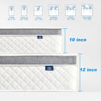Mattress 10 Inch Hybrid with Breathable Memory Foam
