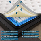 Mattress 10 Inch Memory Foam Hybrid with Breathable