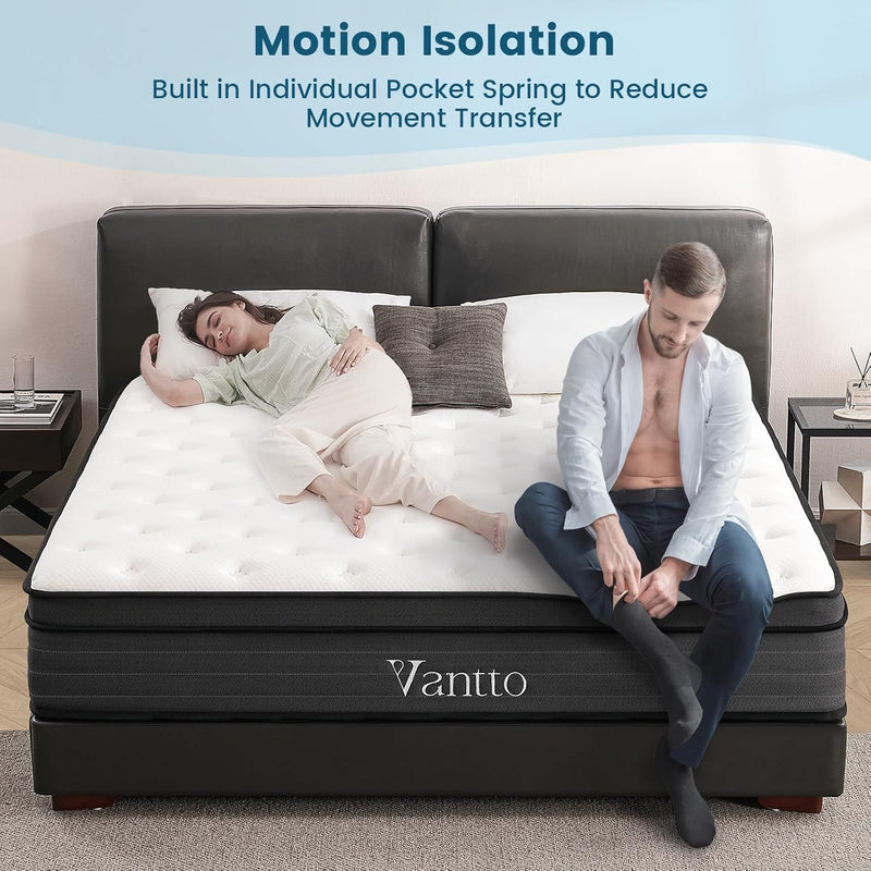 Mattress 10 Inch Memory Foam Hybrid with Breathable