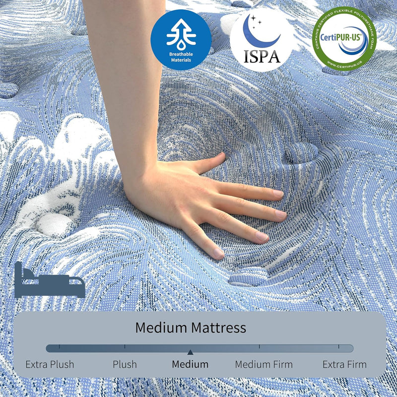 Mattress 10 Inch Memory Foam Sprung 7-Zone Orthopaedic