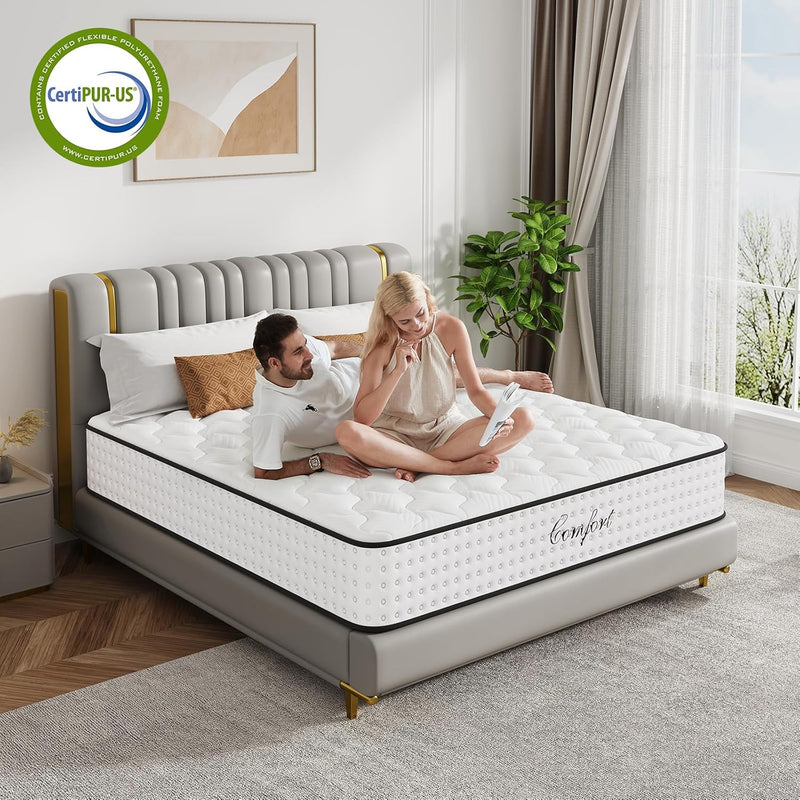 Mattress 10 Inch with Memory Foam 7 Zone