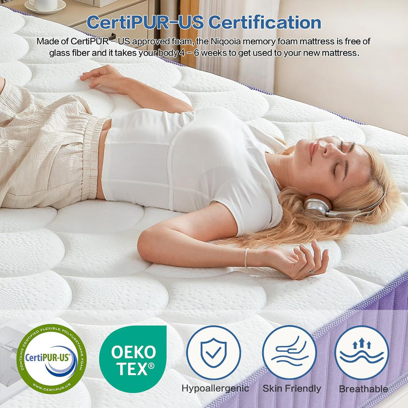 Mattress 10 Inch with Memory Foam 7 Zone