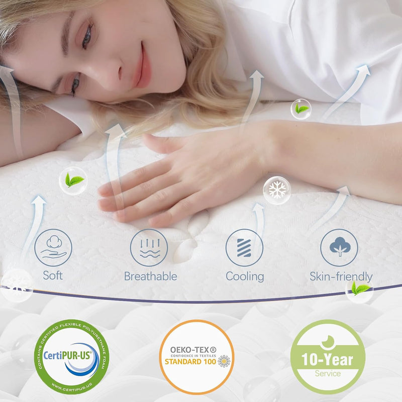 Mattress Innerspring Hybrid with Breathable Foam