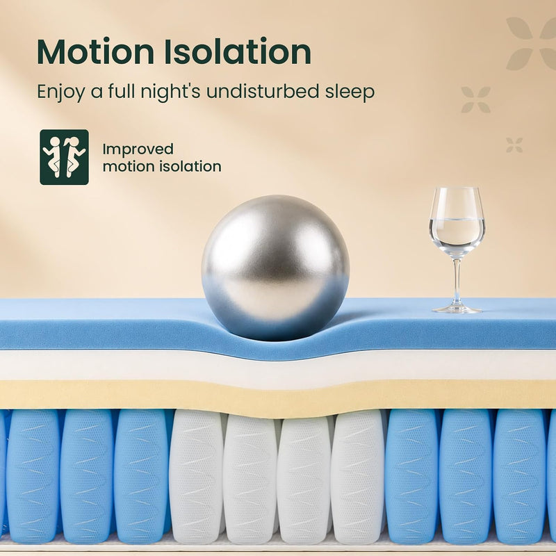 Mattress 12 Inch Hybrid Pocket Sprung 9-Zone Support