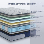 Mattress 12 Inch Memory Foam Hybrid for Cool
