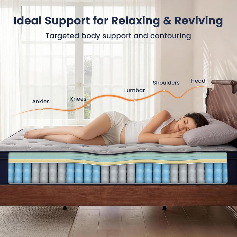 Mattress 12 Inch Memory Foam Sprung for Cool