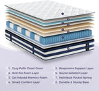 Mattress 12 Inch Memory Foam Sprung Hybrid 9-Zone