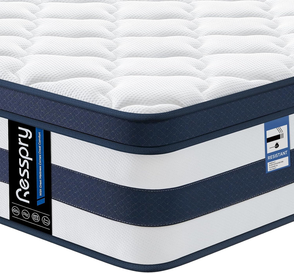 Mattress 12 Inch Memory Foam Sprung Hybrid 9-Zone