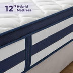 Mattress 12 Inch Memory Foam Sprung Hybrid 9-Zone