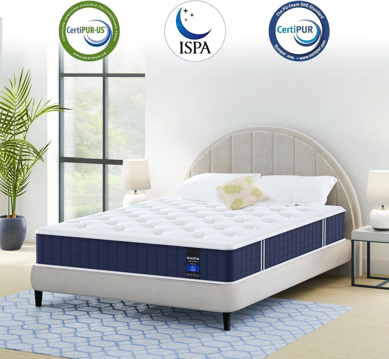 Mattress 12 Inch Memory Foam Sprung Sleep Cool