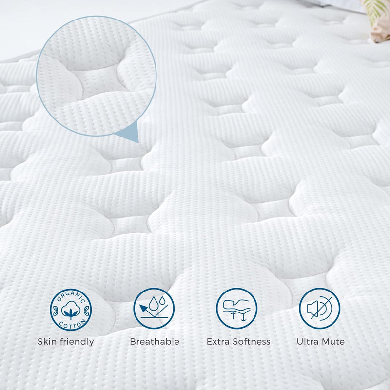 Mattress 12 Inch Memory Foam Sprung Sleep Cool
