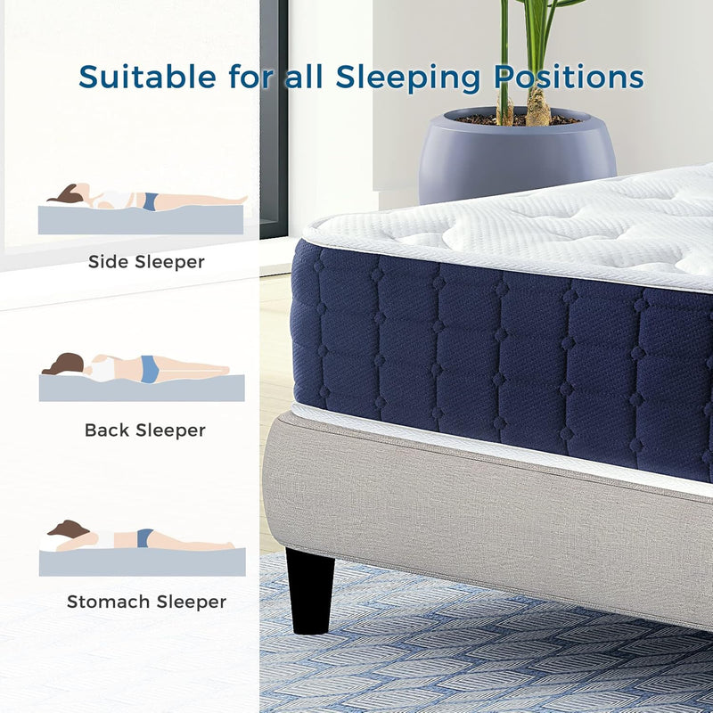 Mattress 12 Inch Memory Foam Sprung Sleep Cool