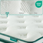 Mattress 12" -Size Hybrid Mattresses 7 Zone Orthopaedic