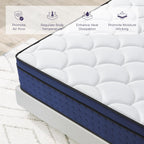 Mattress 12inch Hybrid for Pressure Relief Breathable Foam