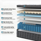 Mattress 135x190x28CM 11 Inch Innerspring Medium Firm