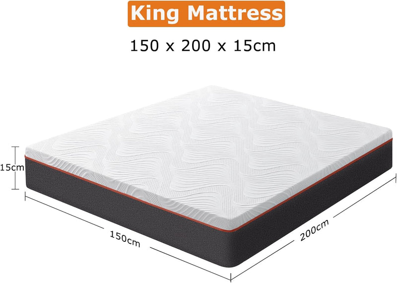 Mattress 15CM Gel Memory Foam Cooling Bed Mattresses