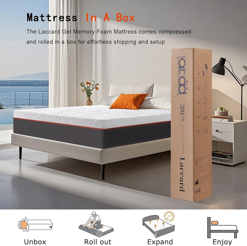 Mattress 15CM Gel Memory Foam Cooling Bed Mattresses