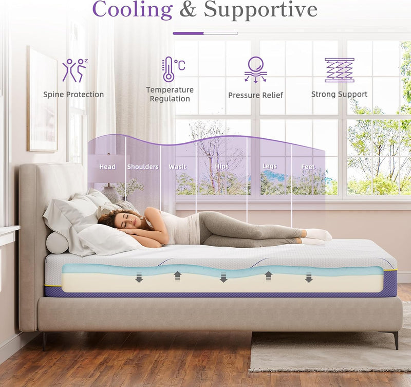 Mattress 20CM Gel Memory Foam with Certipur-Us Certified