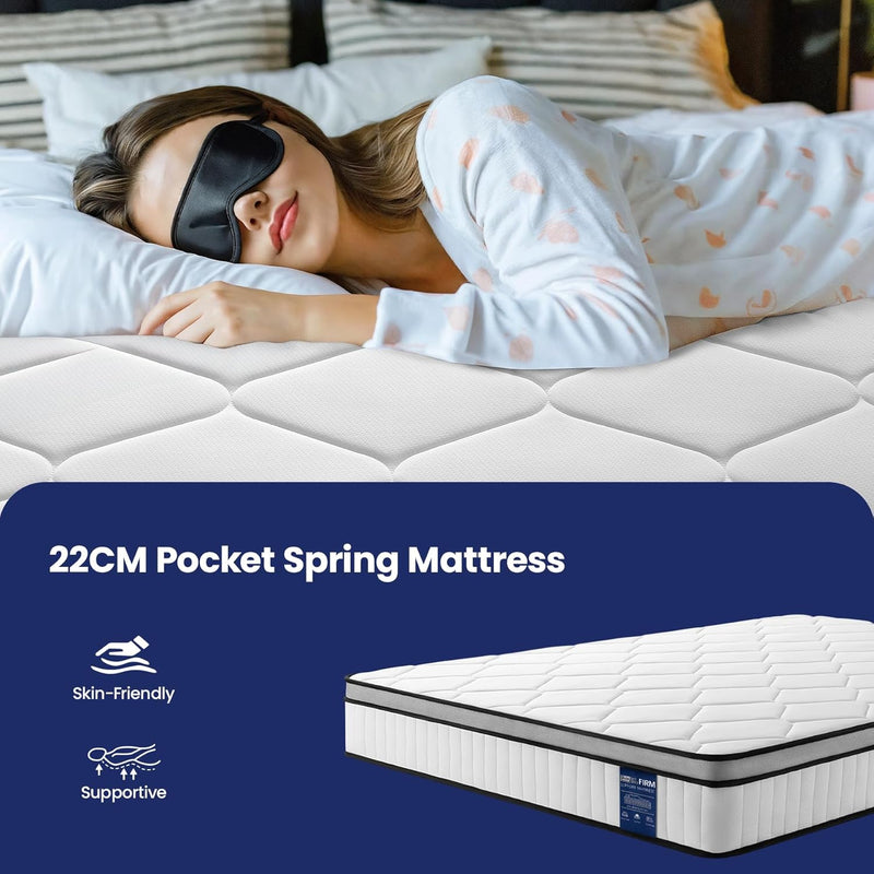 Mattress 22CM Thick Pocket Sprung for Pressure Relief
