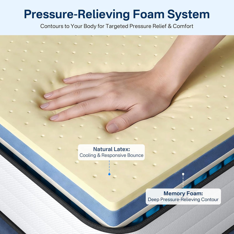 Mattress 25CM Pocket Sprung Memory Foam Hybrid Bed