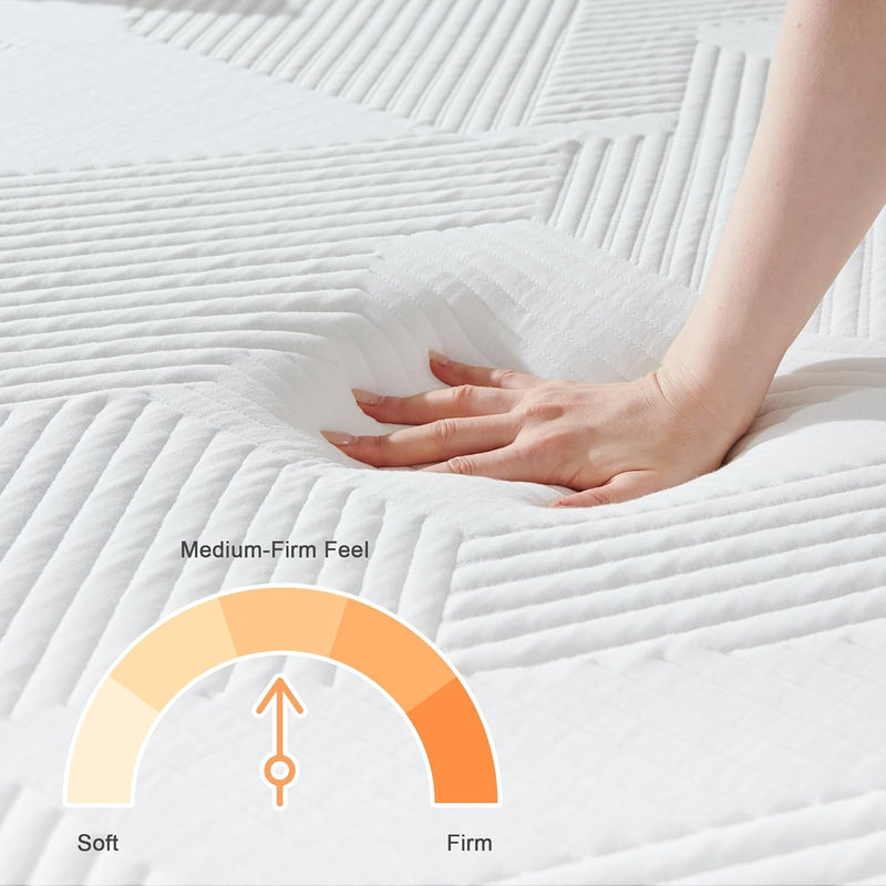 Mattress 25CM Thickness with Memory Foam Medium Firm