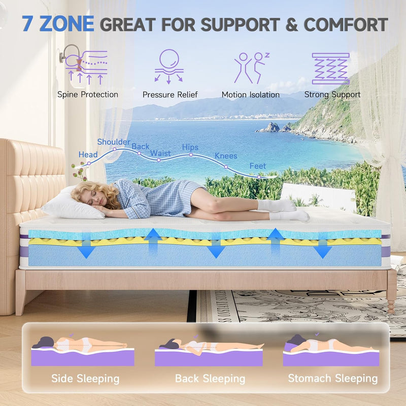 Mattress 6 Inch Orthopaedic Memory Foam 9 Zone