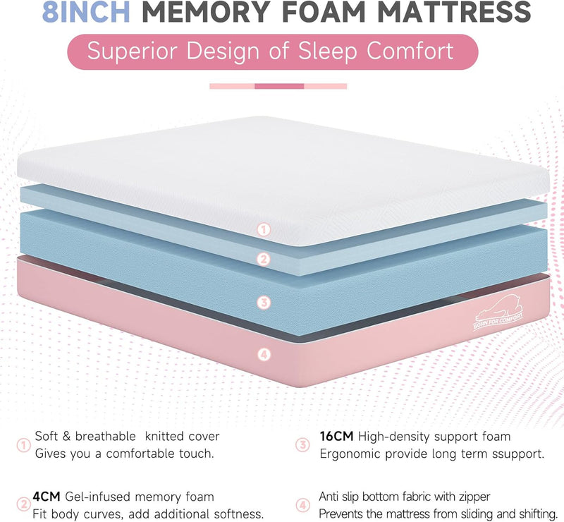 Mattress 6 Inch Orthopaedic Memory Foam 9 Zone