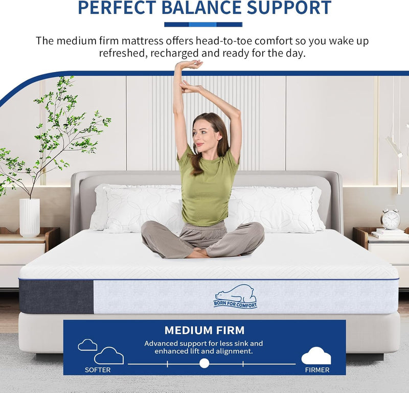 Mattress 6 Inch Orthopaedic Memory Foam 9 Zone