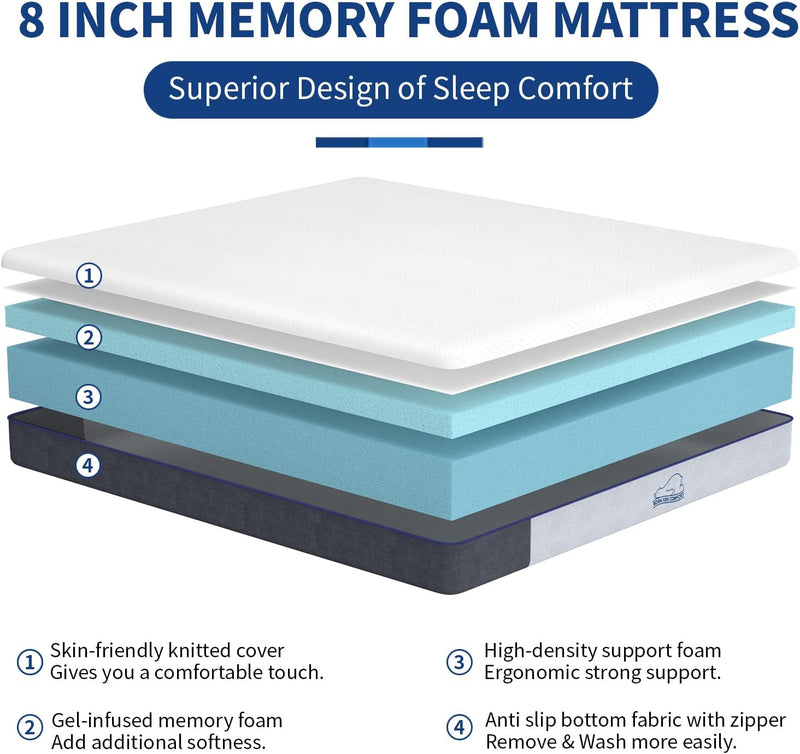 Mattress 6 Inch Orthopaedic Memory Foam 9 Zone