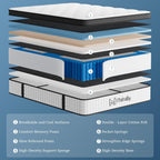 Mattress 4FT 6 25CM Memory Foam Pocketed Spring
