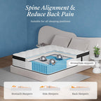 Mattress 4FT 6 25CM Memory Foam Pocketed Spring