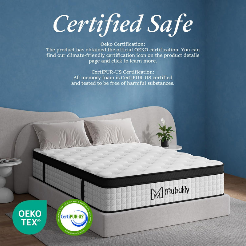 Mattress 6 Memory Foam Pocketed Spring Hybrid