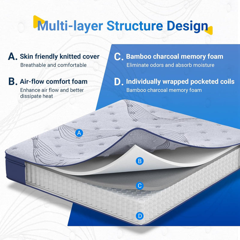 Mattress Pocket Sprung Mattresses Bamboo Foam Innerspring