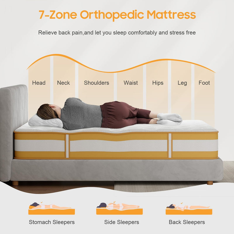 Mattress 6 Memory Foam Pocketed Spring Hybrid