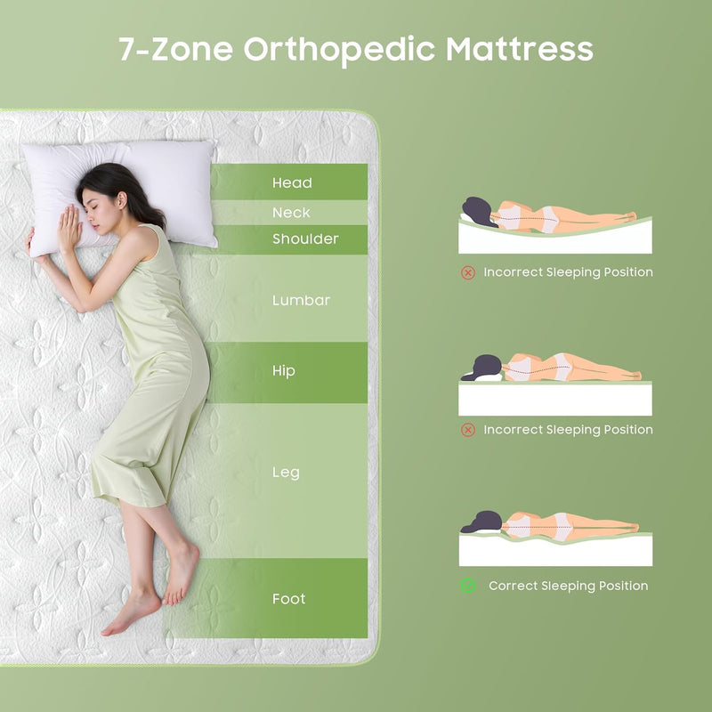 Mattress 6 Memory Foam Pocketed Spring Hybrid