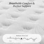 Mattress 6 25CM Memory Foam Pocketed Spring Hybrid