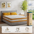 Mattress 6 Memory Foam Pocketed Spring Hybrid