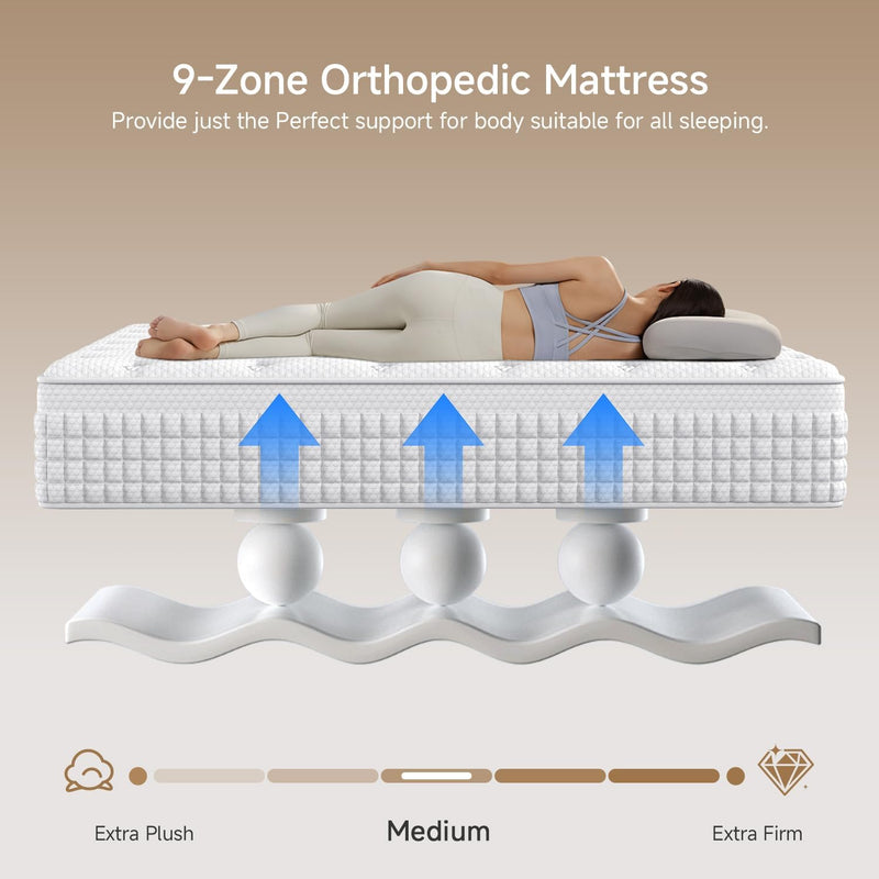 Mattress 6 Orthopaedic Medium-Firm Bed 11.02 Inch Foam