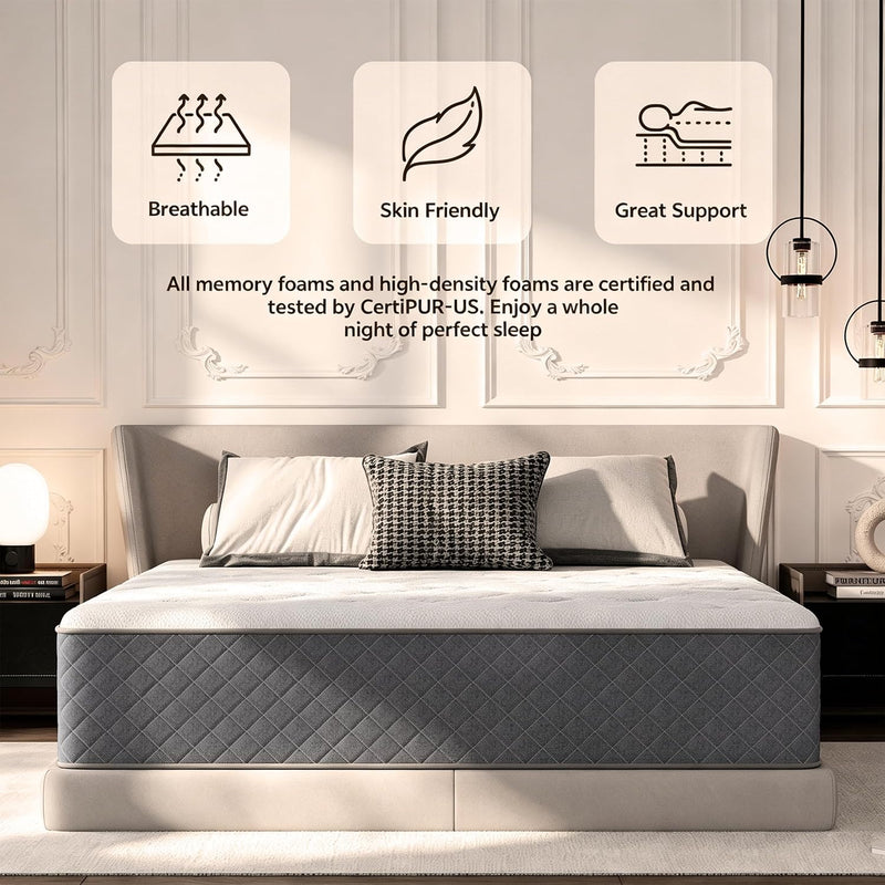 Mattress 7-Zone Hybrid with Memory Foam