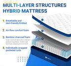 Mattress 8.5 Inch Bamboo Foam Spring Hybrid Medium