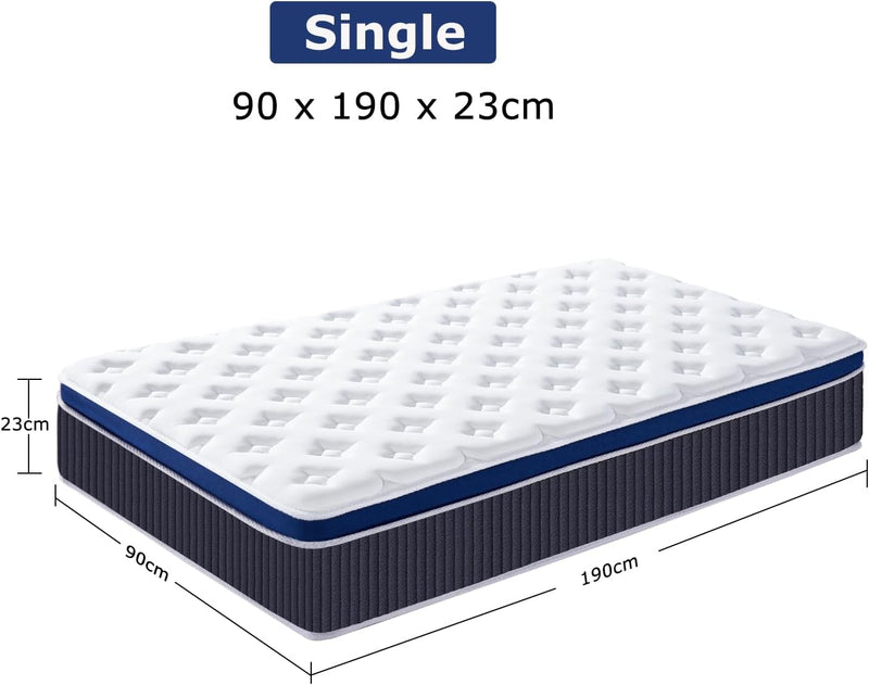 Mattress 9.1 Inch Gel Memory Foam Hybrid Pocket