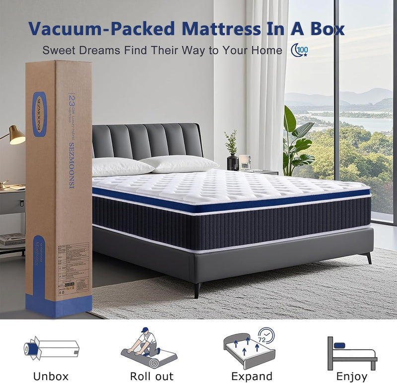 Mattress 9.1 Inch Gel Memory Foam Hybrid Pocket
