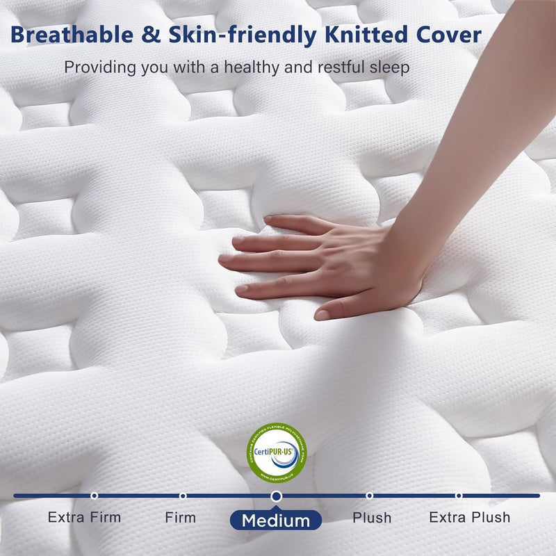 Mattress 9.1 Inch Gel Memory Foam Hybrid Pocket
