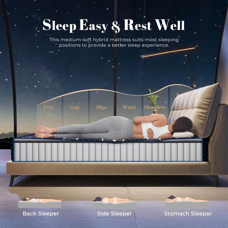 Mattress 9.8 Inch Advanced Foam Bamboo Pocket Sprung